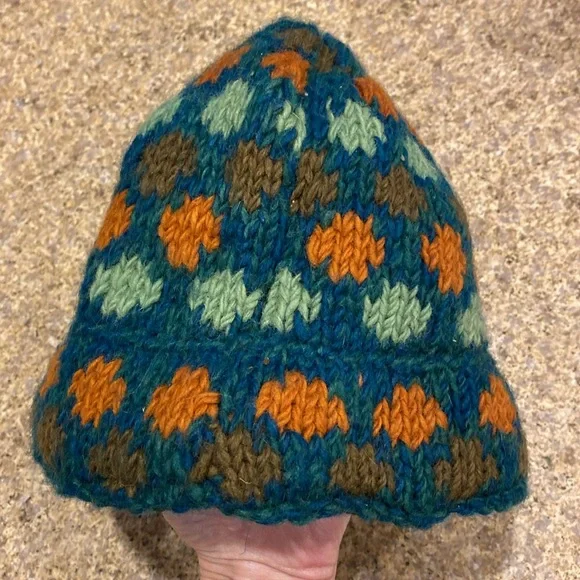 Rising Tide Nepal Wool Knit Hat Fleece Lined Winter - Picture 7 of 15